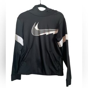 Nike Black Dri Fit Swoosh Youth Boys Hoodie Pullover Large